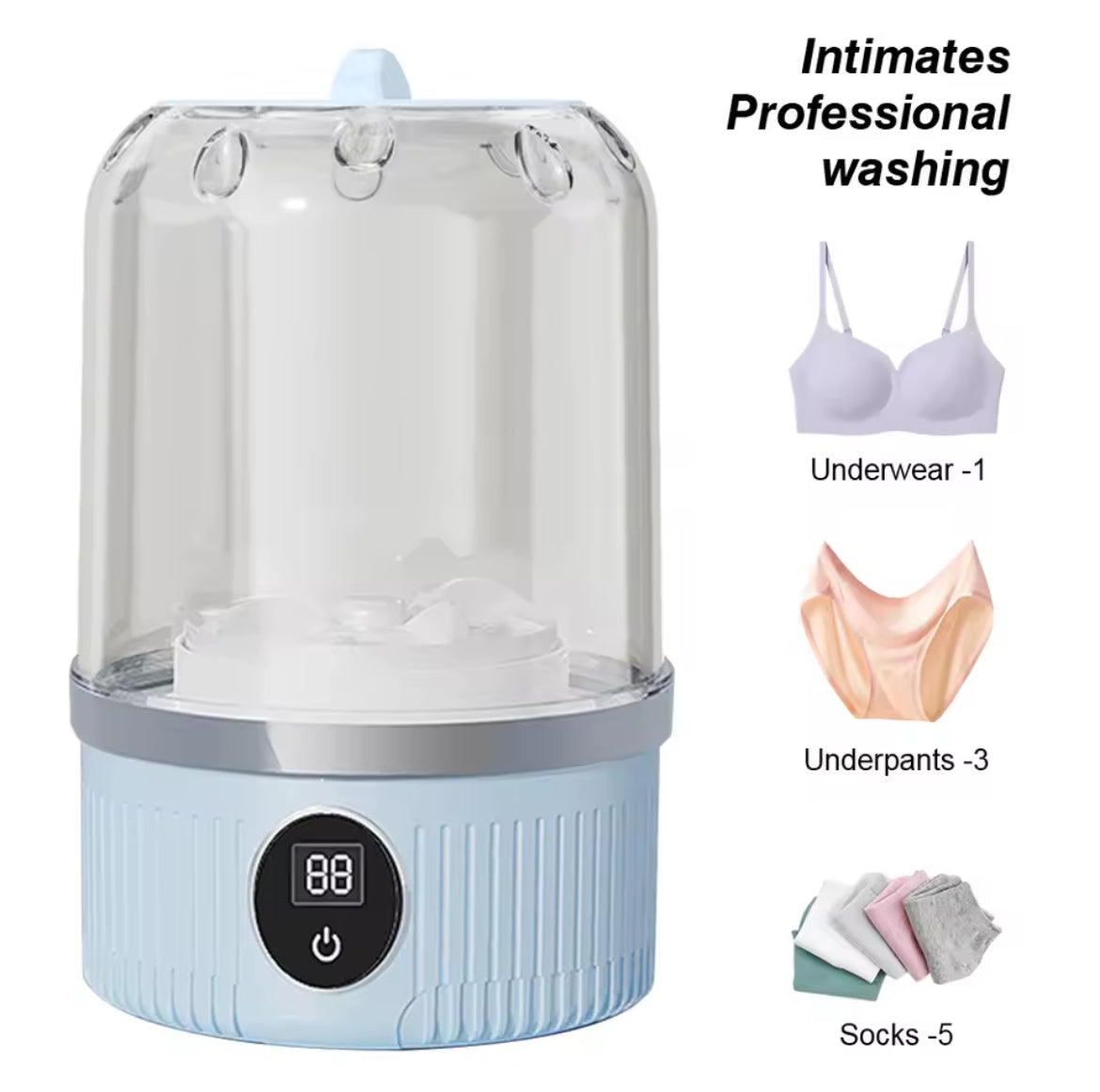 Portable Mini Washing Machine Compact Laundry Washer for Dorms Travel Camping Hotel Apartment Easy Clothes Cleaning