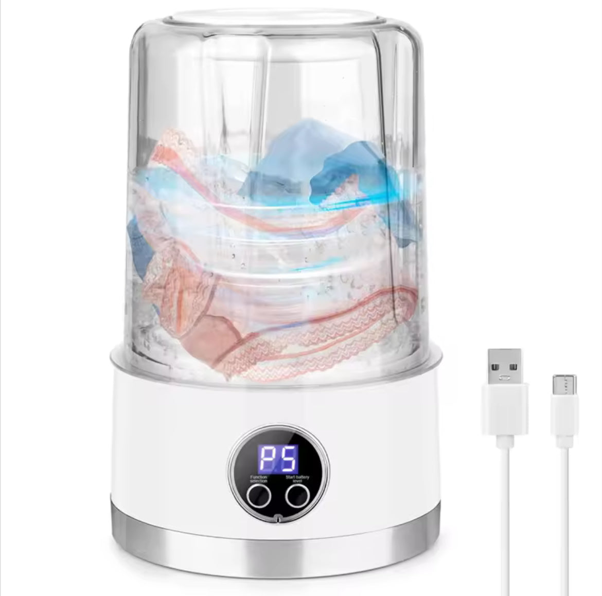 Portable Mini Washing Machine Compact Laundry Washer for Dorms Travel Camping Hotel Apartment Easy Clothes Cleaning