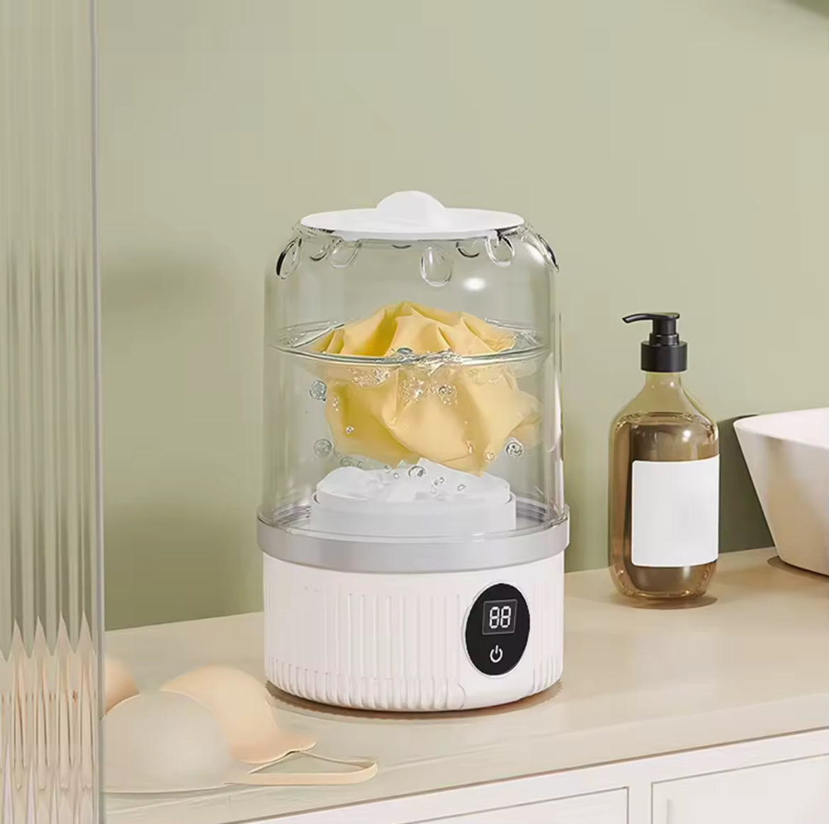 Portable Mini Washing Machine Compact Laundry Washer for Dorms Travel Camping Hotel Apartment Easy Clothes Cleaning