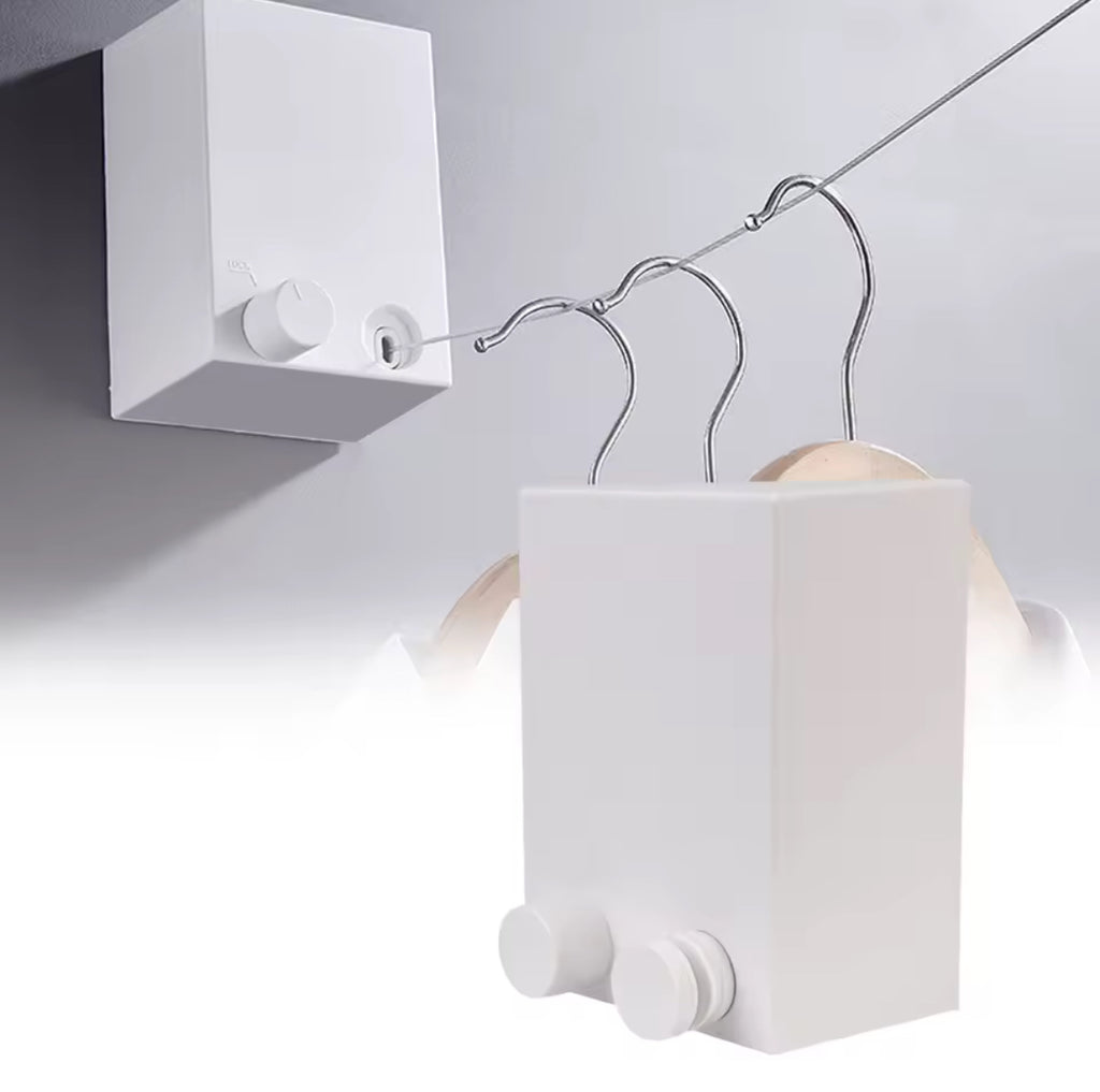4M Retractable Clothesline – Indoor & Outdoor Invisible Drying Line for Balcony, Wall-Mounted Laundry Hanger