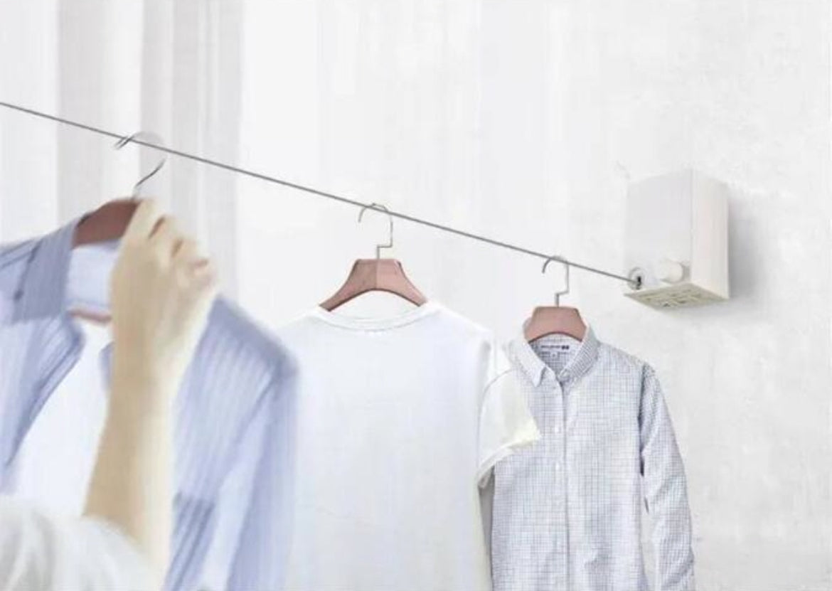 4M Retractable Clothesline – Indoor & Outdoor Invisible Drying Line for Balcony, Wall-Mounted Laundry Hanger