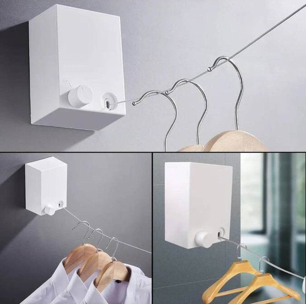 4M Retractable Clothesline – Indoor & Outdoor Invisible Drying Line for Balcony, Wall-Mounted Laundry Hanger