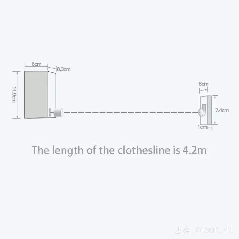4M Retractable Clothesline – Indoor & Outdoor Invisible Drying Line for Balcony, Wall-Mounted Laundry Hanger